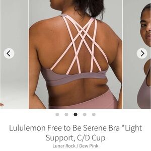 Lululemon Free To Be Serene Bra Lunar Rock Dew Pink 6